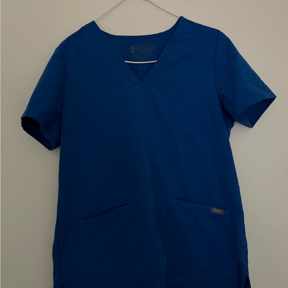 Figs Royal Blue V-Neck Scrub Top